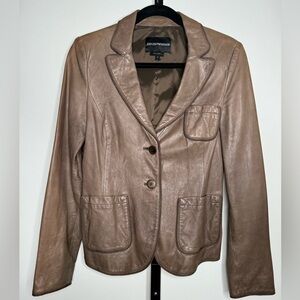 Emporio Armani Women's Leather Jacket - Timeless Elegance Meets Italian Luxury